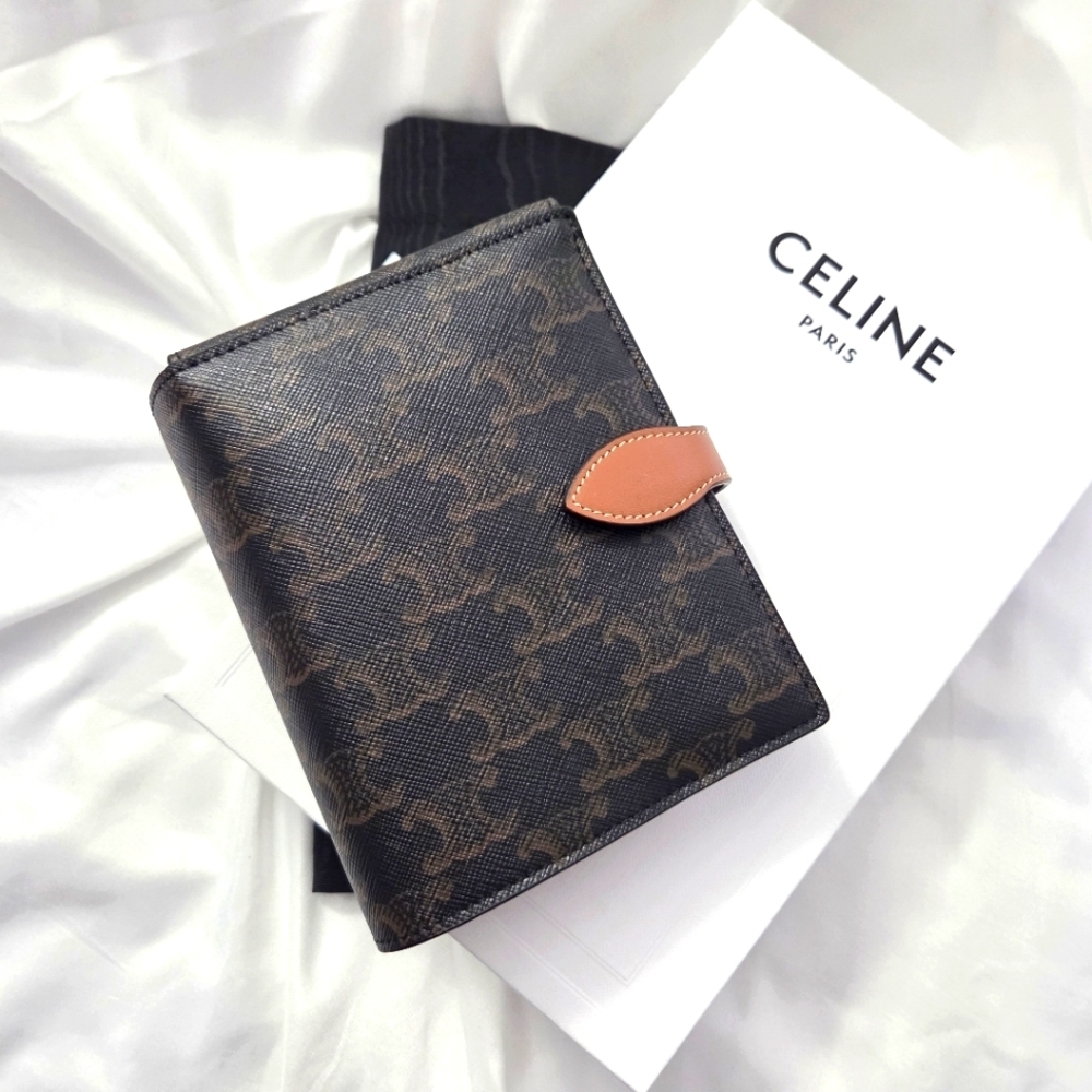 Limited Edition Authentic Celine Triomphe Travel Wallet Comb Brush Mirror Set